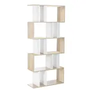 Artiss Bookshelf 5 Tiers - RITA White and Oak