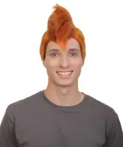 Adult Men’s Animated Goofy Dog Movie Strawberry-blond Mohawk Wig, HM-1546