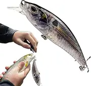 Robotic Lures Fishing - USB Rechargeable Robotic Swimming Lure,Electric Bait Vibration with LED Light Outdoor Sports Accessory for River Streams Coastal Waters