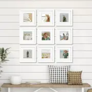 Deluxe Gallery Photo Wall Frame Set G - 9 Frames - White