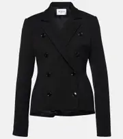 [Alaia] Alaïa Double-breasted wool-blend blazer AU 12 black
