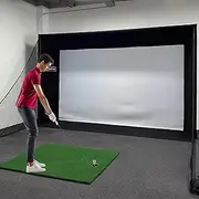 Obokidlyamor DIY and Full Golf Simulator Enclosures with Double Layers Golf Screen and Frame Strike Curtain use with All Golf Launch Simulators and Monitors