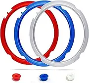 Fuator 3 Pcs Silicone Sealing Ring for 3QT Instapot - Replacement Silicone Gasket Seal Rings with 3 Colors (Red, Clear, Blue) - Pressure Cooker Replacement Parts