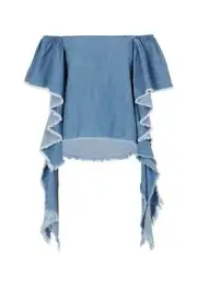 BNWT SASS & BIDE"Disco Dreams" Off The Shoulder Chambray Top - Size 10 - $390