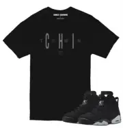 KNC Tee shirt to match Retro Jordan 6 Metallic Sneakers. Chi Town