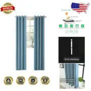 Luxury Thermal Insulated Blackout Curtains - 2 Panel Set for Cozy Living Rooms