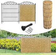 Bamboo Reed Fencing, Bamboo Privacy Fence Screen for Garden, Decorative Fence, Outdoor, Gallery, Restaurant, Hotel, Patio, Decorative Divider,Sun Shading/Insulation(1.85 * 5m(6.1 * 16.4ft))