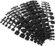 False Toe Nails, Lightweight Artificial Toe Nail Wraps for Weddings (Black)