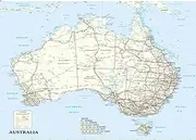 TYBBAG Detailed Map of Australia Roads Poster Modern Wall Art Picture Canvas Painting Print Living Room Decor-60x80cm Unframed