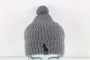 Deadstock Vintage Ralph Lauren Big Pony Wool Blend Ribbed Knit Pom Beanie Hat