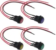 4Pcs 12V-24VDC round Rocker Switch LED Light Rocker Toggle Switch 3 Pin SPST Swi