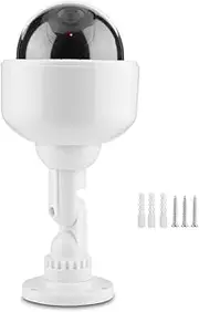Dummy Security Camera, Dummy Fake Security Dome Camera, Blinking Simulated Surveillance Cameras for Home Garden