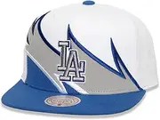 Mitchell & Ness LA Los Angeles Dodgers Waverunner Snapback Cap, Adjustable Hat White Blue, White Blue, One Size