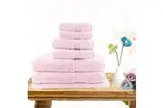 Softouch Light Weight Soft Premium Cotton Bath Towel 7 Piece Baby Pink Towel Pack