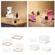 3 Pieces Acrylic Display Case with Lights Stands for Perfumes Collectibles
