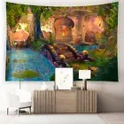 T0# Treehouse Tapestry Wall Hanging Rugs Decorative Carpet for Bedroom (145x130c