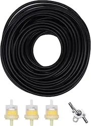Gas Fuel Line Hose with Fuel Filters and Inline Shut Off Valve Petcock Compatible with Taotao Coolster Apollo Baja ATV Four Wheeler Dirt Pit Bike 50cc 70cc 90cc 110cc 125cc 150cc