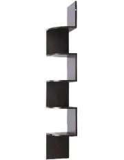[Sarantino] 5-Tier Corner Wall Shelf Display Storage Shelves Dark Brown