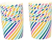 Mikinona 48Pcs Rainbow Striped Cupcake Liners Paper Muffin Cake Wrappers for Baking Decorative Cupcake Cups for Parties and Celebrations