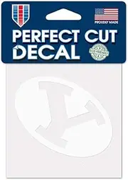 WinCraft NCAA Brigham Young Cougars 4"x4" inch White Decal Sticker