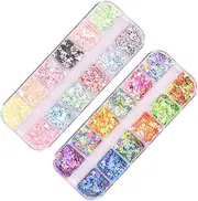 Ipetboom Professional Manicure Glitter Set 2 Pack Nail Art Rhinestone Glue Gel Easy Apply