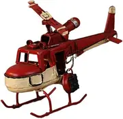 Tofficu 1pc Retro Iron Biplane Model Craft for Home Decor Vintage Ornament Red for Living Room Office Cafe Display