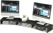 Dual Monitor Stand Monitor Riser with Retractable and Adjustable Length and Ang