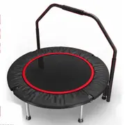 40” Fitness Trampoline Gym Rebounder Jogger Home Cardio Exercise Arch Handrail