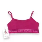 Calvin Klein CK One Logo Bralette XS Unlined Wireless Cotton Blend Pink NWT