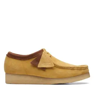 【Clarks】男款 Wallabee Originals 原創工藝雙色兩眼孔真皮休閒鞋(CLM70536R)