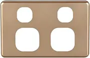 4C | Classic Double Power Point Polycarbonate Cover Plate - Gold Colour