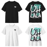 100% Cotton Bonjour Paris "Oh La La" T-Shirt Eiffel Tower France Street Tops Tee