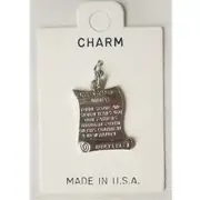 GETTYSBURG ADDRESS CHARM SILVER PLATED NOT STERLING NEW