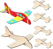 KONTONTY 20Pcs DIY Wooden Airplane Model Kit for Blank Craft Planes for Birthday Educational Fun Hand Eye Coordination Development