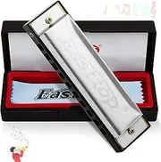 East top Harmonica,10 Holes 20 Tones Blues Diatonic Harmonica C Mouth Organ Blues Harp For Beginners, Adults, Students (T10-4)