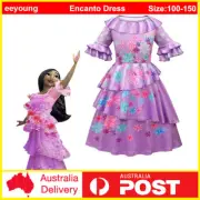 Kid Girls Encanto Isabelle Costume Cosplay Princess Dress Halloween Party Outfit