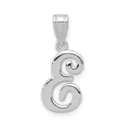 14KW White Gold Script Letter E Initial Pendant Bracelet Necklace