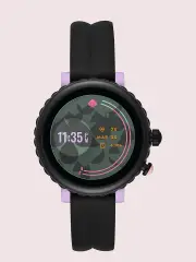 black silicone scallop sport smartwatch
