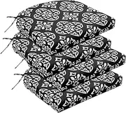 Basic Beyond Outdoor Chair Cushions Set of 4, Outdoor Cushions for Patio Furniture, Water Resistant Patio Chair Cushions with 2 Ties, 17x16x2, Medallion