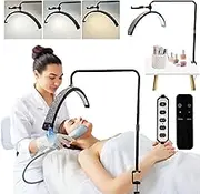 Half Moon Light for Nail Desk 360° Rotating Clamp Table Lamp 3 Color Temperature Tattoo Lighting Lamp, Dimmable Eye Protection Lash Light, Nail Tech Lamp for Makeup, Spa, Salon