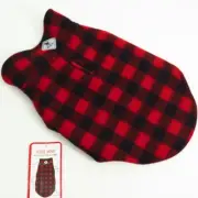 The Worthy Dog Fargo Fleece Red Black Buffalo Jacket Harness Size 10 5-10lbs