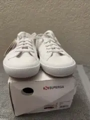 Superga Unisex 2750 Cotu Classic Sneakers Size 4 Men/5.5 Women White Canvas