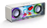 JAMELO Portable Bluetooth Speaker, Transparent Wireless with RGB Lights