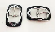 Pair Jeremiah Watt Southwest Center Bar Buckles Stainless Steel Horse Tack Size