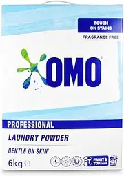 [OMO] Professional Laundry Detergent Powder 6kg – Tough on Stains, Gentle on Skin – Fragrance-Free, Dye-Free – Enzyme-Powered Washing Powder for Deep Cleaning – Suitable for Front and Top Loaders