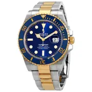 Original Rolex Submariner Automatic Chronometer Blue Dial Men's Watch 126613LB