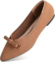 [SICARE] Women's Flats Bow Knit Ballet Flats Round Toe Comfortable Flats Dress Shoes Slip on Casual Dressy Flats for Office Work Foldable Soft Shoes Walking Flats