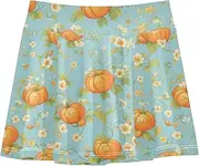 [FRODOTGV] Pumkins Light Sky Blue Girls Tennis Skirts with Shorts Golf Skirt for Toddler Girl Pleated Skirt