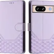 Compatible with Google Pixel 8 5G Wallet Cover,Compatible with Google Pixel 8 5G Card Holder Flip Stand PU Leather Phone Case Purple