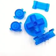 5PCS Replacement Parts Power ON Off Buttons A B Buttons Keypads D Pad for Gameboy Color GBC Console (Transparent Blue)